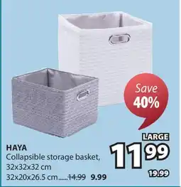JYSK HAYA Collapsible storage basket offer