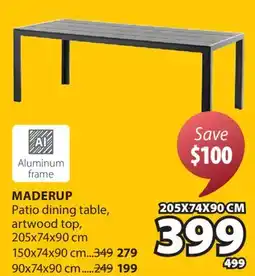 JYSK MADERUP Patio dining table artwood top offer