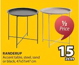 JYSK RANDERUP Accent table, steel, sand or black offer