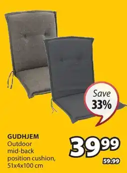 JYSK GUDHJEM Outdoor mid-back position cushion offer