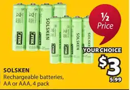 JYSK SOLSKEN Rechargeable batteries offer