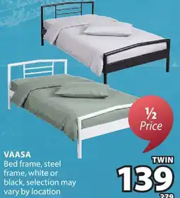 JYSK VAASA Bed frame, steel frame, white or black offer