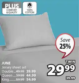 JYSK JUNE Jersey sheet set offer