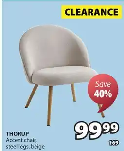 JYSK THORUP Accent chair, steel legs, beige offer