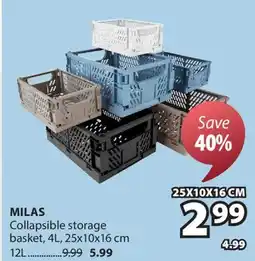 JYSK MILAS Collapsible storage basket offer