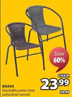 JYSK BRAVA Stackable patio chair, polyrattan woven offer