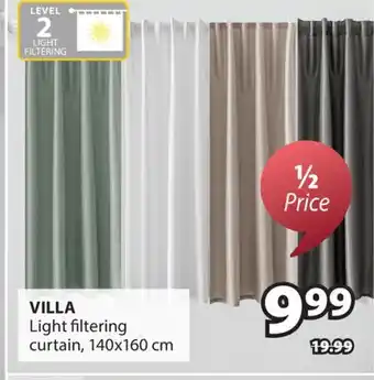 JYSK VILLA Light filtering curtain offer