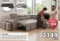 JYSK RUMFORD Sectional sofa bed with storage offer