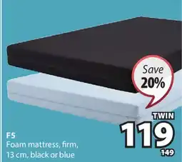 JYSK F5 Foam mattress, firm, 13 cm, black or blue offer