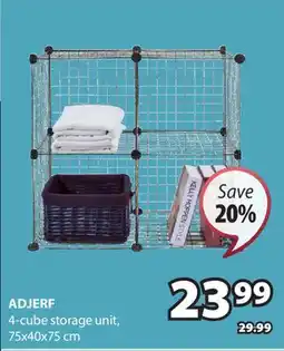 JYSK ADJERF 4-cube storage unit offer