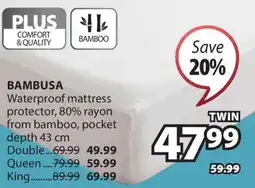 JYSK BAMBUSA Waterproof mattress protector offer
