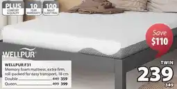 JYSK WELLPUR F31 Memory foam mattress offer