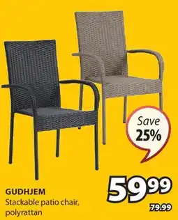 JYSK GUDHJEM Stackable patio chair, polyrattan offer