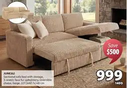 JYSK JUNEAU Sectional sofa bed with storage offer