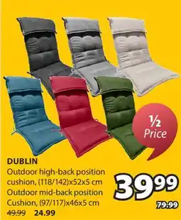 JYSK DUBLIN Outdoor high-back position cushion, (118/142)x52x5 cm offer