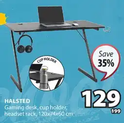 JYSK HALSTED Gaming desk, cup holder, headset rack offer
