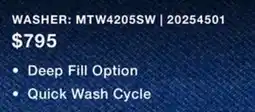 Leon's Maytag White Top Load Washer (4.8 Cu. Ft. IEC) with Deep Fill Option - MTW4205SW offer