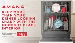 Leon's Amana White Dishwasher with Quick Wash Cycle - ADFS2524RW offer