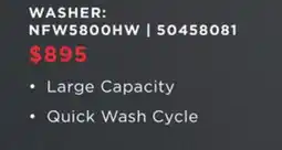 Leon's Amana White Front Load Washer (5.0 Cu.Ft.) - NFW5800HW offer
