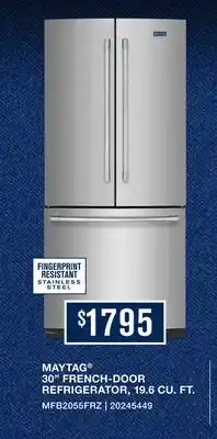 Leon's Maytag 30 19.6 Cu. Ft. Stainless Steel French Door Refrigerator - MFB2055FRZ offer