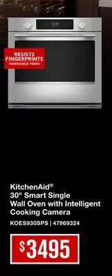 Leon's KitchenAid PrintShield Stainless 30 Wall Oven with Intelligent Cooking Camera (5 cu ft) - KOES930SPS offer