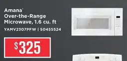 Leon's Amana White Over-the-Range Microwave (1.6 Cu. Ft.) - YAMV2307PFW offer