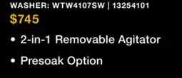 Leon's Whirlpool White Top Load Washer (4.8 Cu. Ft. IEC) - WTW4107SW offer