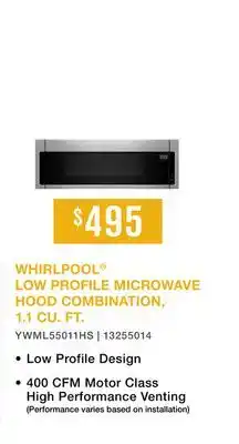 Leon's Whirlpool Stainless Steel Over-the-Range Microwave and Hood Combination (1.1 Cu. Ft.) - YWML55011HS offer