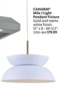 Home Hardware Mila 1 Light Pendant Fixture offer