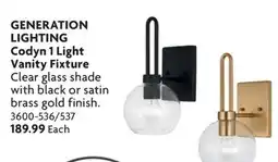 Home Hardware GENERATION LIGHTING Codyn 1 Light Vanity Fixture offer