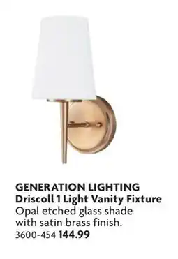 Home Hardware Driscoll 1 Light Vanity Fixture offer