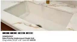Home Hardware SINKOLOGY Eden Fireclay Undermount Single Sink offer