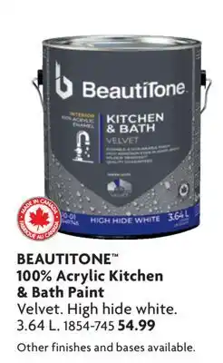 Home Hardware 100% Acrylic Kitchen & Bath Paint offer