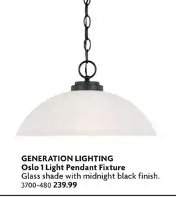 Home Hardware Oslo 1 Light Pendant Fixture offer