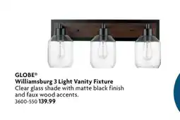 Home Hardware Williamsburg 3 Light Vanity Fixture offer