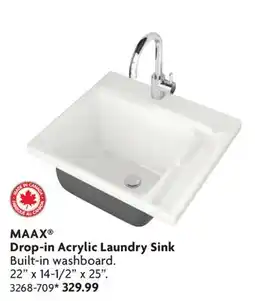 Home Hardware Drop-in Acrylic Laundry Sink offer
