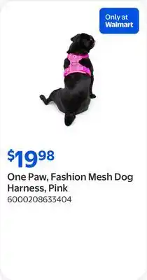Walmart One Paw, Fashion Mesh Dog Harness, Pink offer