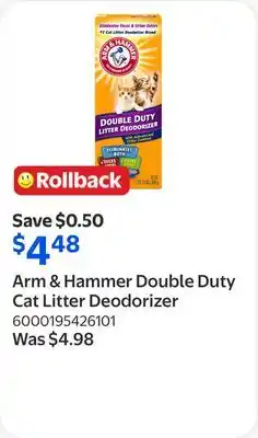 Walmart Arm & Hammer Double Duty Cat Litter Deodorizer offer