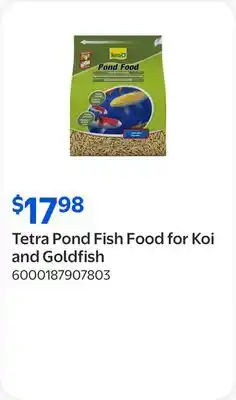 Walmart Tetra Pond Fish Food for Koi and Goldfish offer