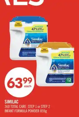 Shoppers Drug Mart SIMILAC 360 TOTAL CARE STEP 1 or STEP 2 INFANT FORMULA POWDER offer