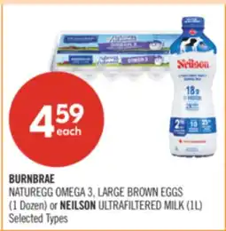 Shoppers Drug Mart BURNBRAE NATUREGG OMEGA 3, LARGE BROWN EGGS (1 Dozen) or NEILSON ULTRAFILTERED MILK (1L) offer