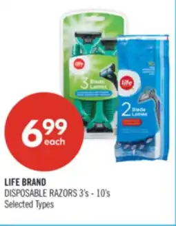 Shoppers Drug Mart LIFE BRAND DISPOSABLE RAZORS offer