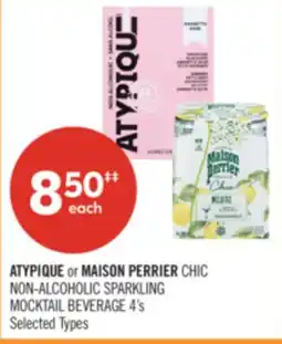 Shoppers Drug Mart ATYPIQUE or MAISON PERRIER CHIC NON-ALCOHOLIC SPARKLING MOCKTAIL BEVERAGE offer