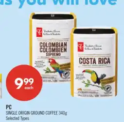 Shoppers Drug Mart PC SINGLE ORIGIN GROUND COFFEE offer