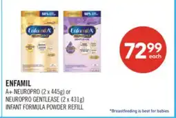Shoppers Drug Mart ENFAMIL A+ NEUROPRO (2 x 445g) or NEUROPRO GENTLEASE (2 x 431g) INFANT FORMULA POWDER REFILL offer