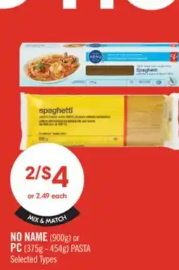 Shoppers Drug Mart NO NAME (900g) or PC (375g - 454g) PASTA offer