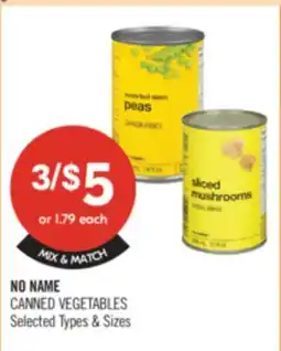 Shoppers Drug Mart NO NAME CANNED VEGETABLES offer