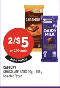 Shoppers Drug Mart CADBURY CHOCOLATE BARS offer