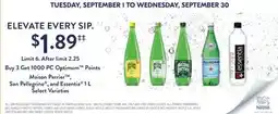 Shoppers Drug Mart Maison Perrier, San Pellegrino , and Essentia offer