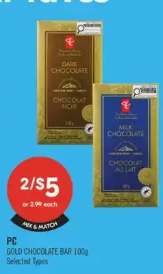 Shoppers Drug Mart PC GOLD CHOCOLATE BAR offer